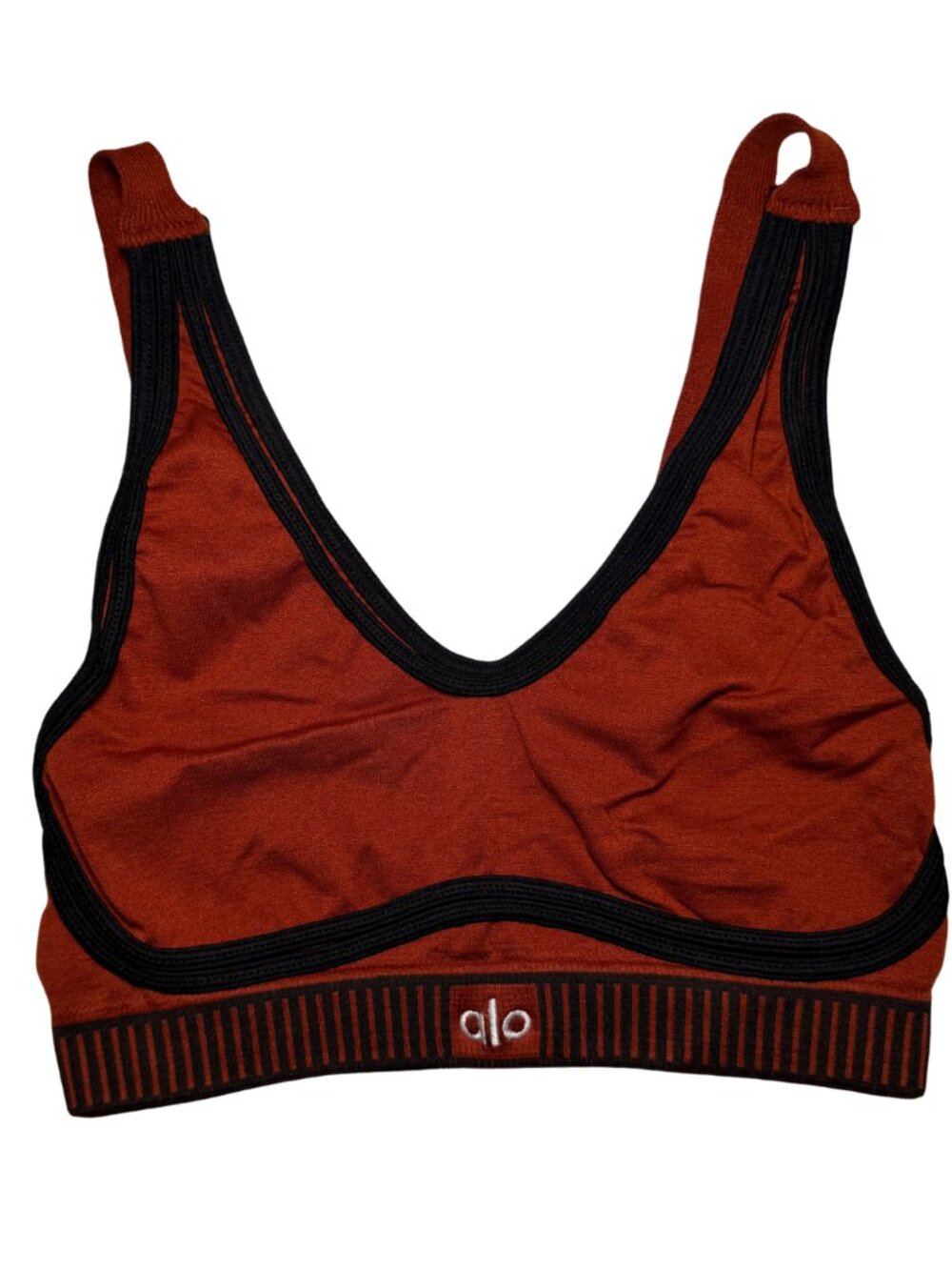 burnt orange sports bra and leggings set